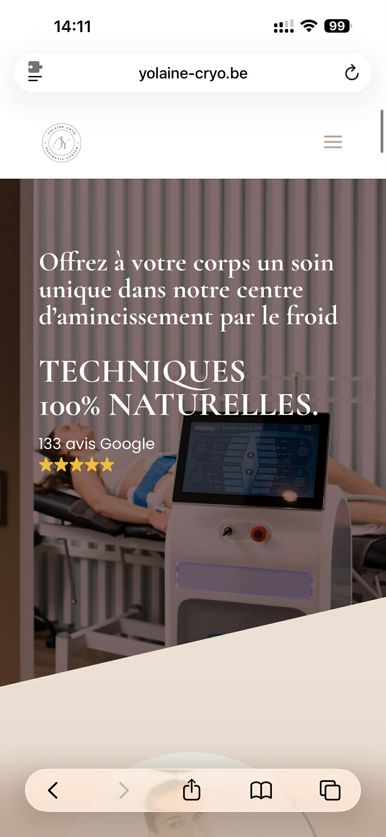 Yolaine Cryo - Aperçu mobile